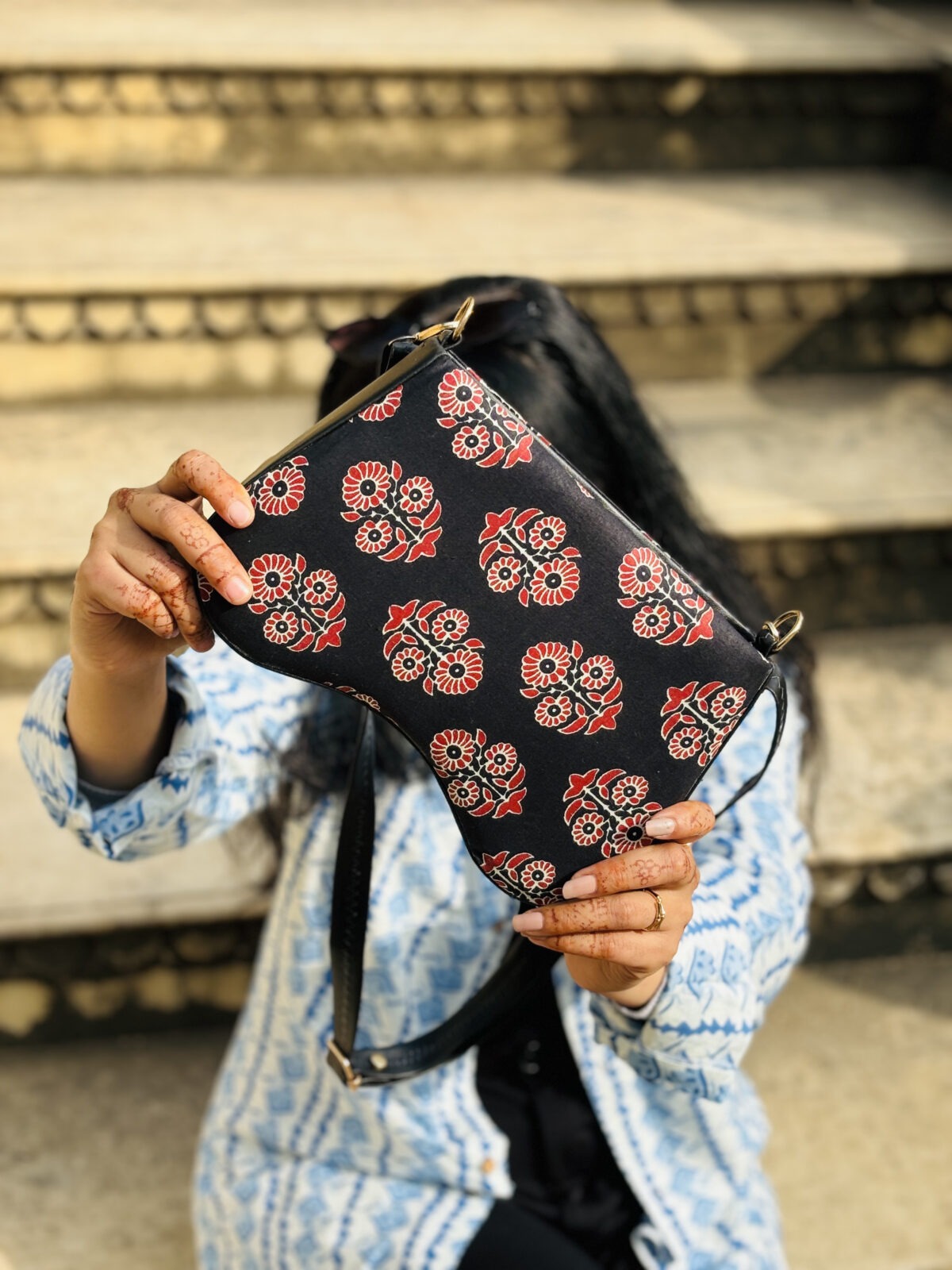 handbag, block print