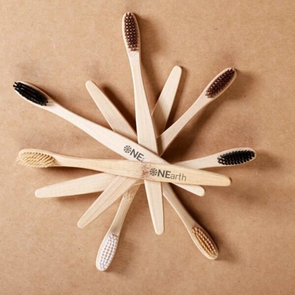 Bamboo toothbrush, brand onearth, available on Sould of India